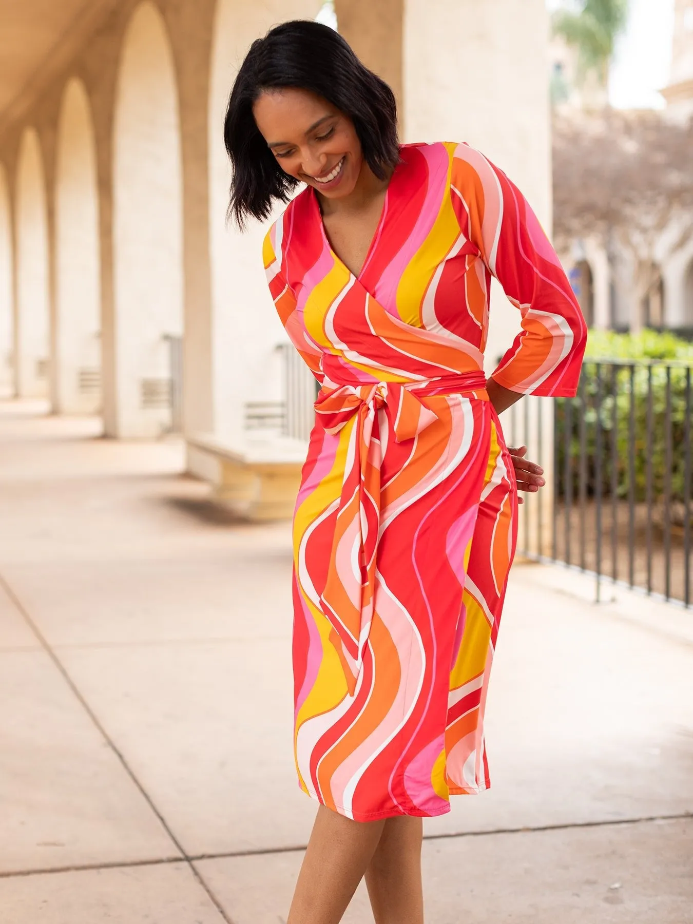 JACKIE wrap dress Wave Pink