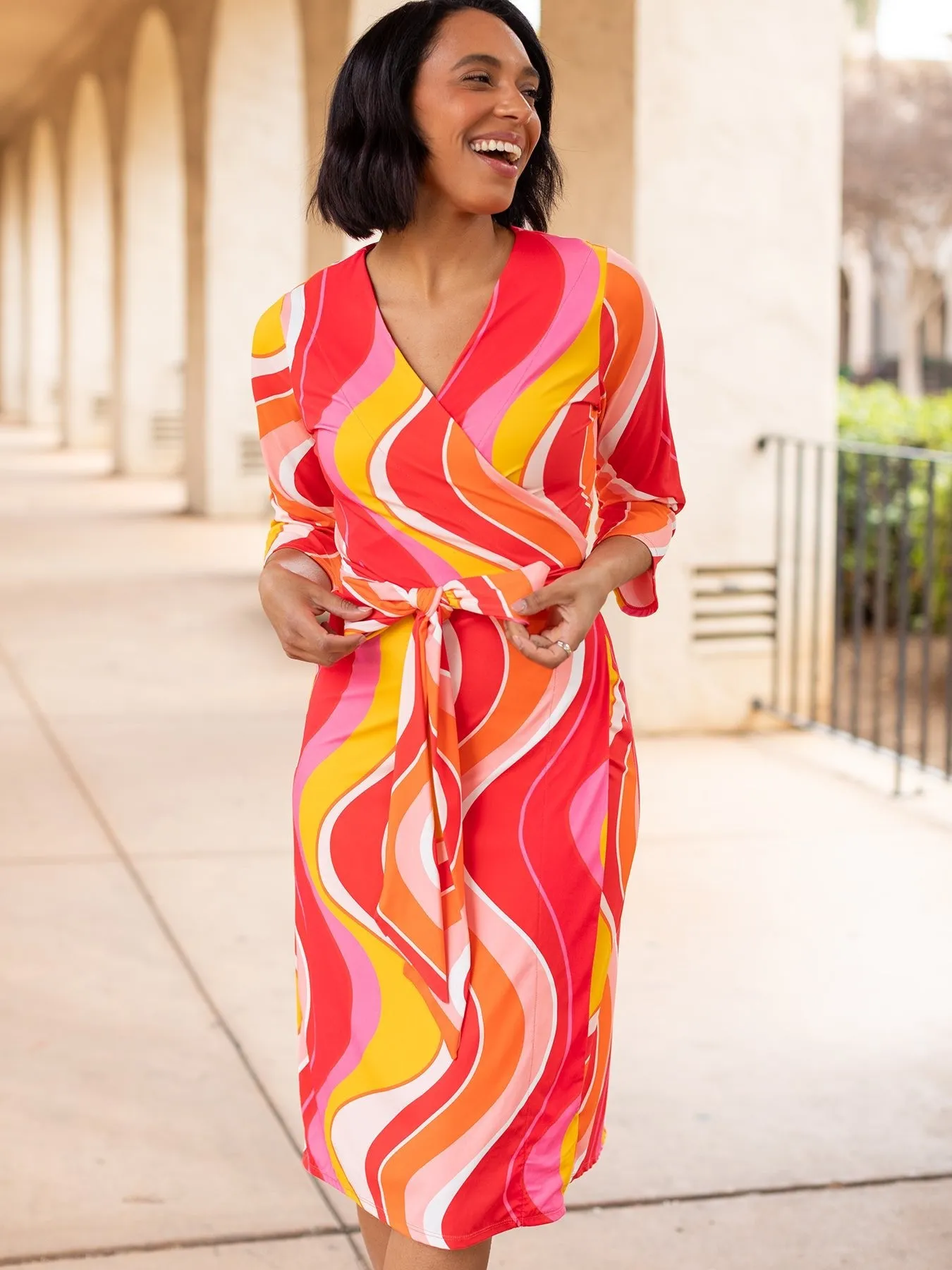 JACKIE wrap dress Wave Pink