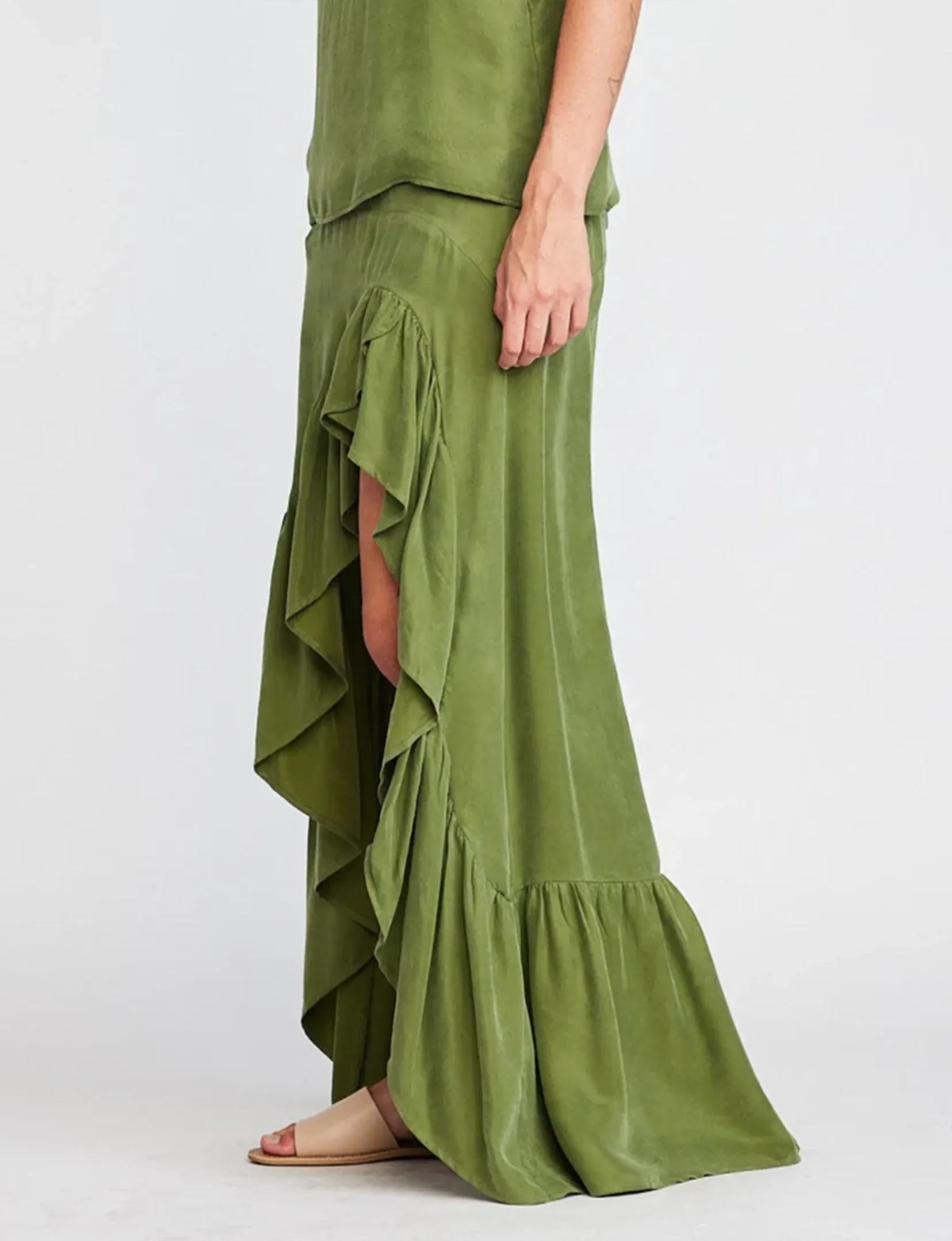 Jemma Ruffle Skirt, Kelp