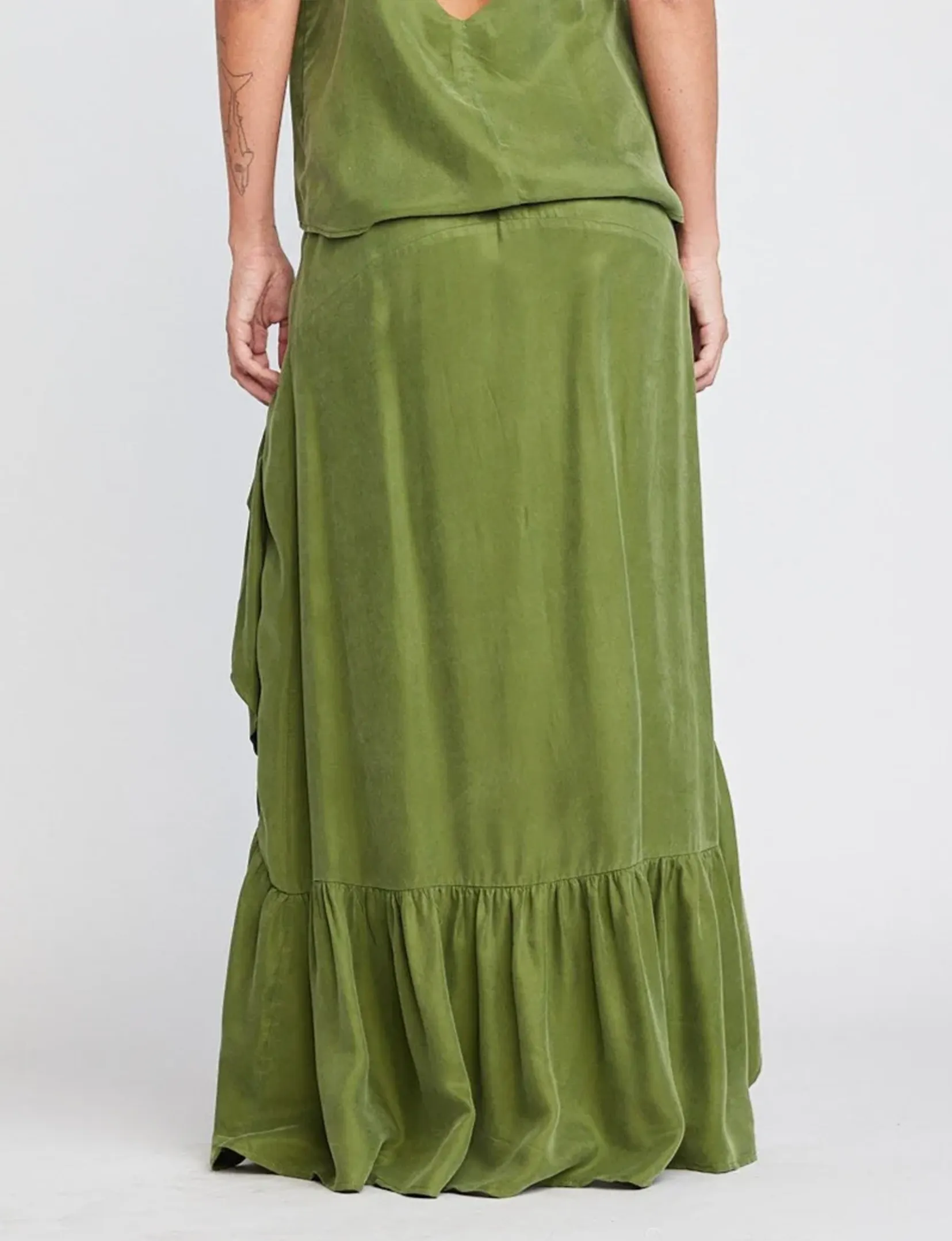Jemma Ruffle Skirt, Kelp