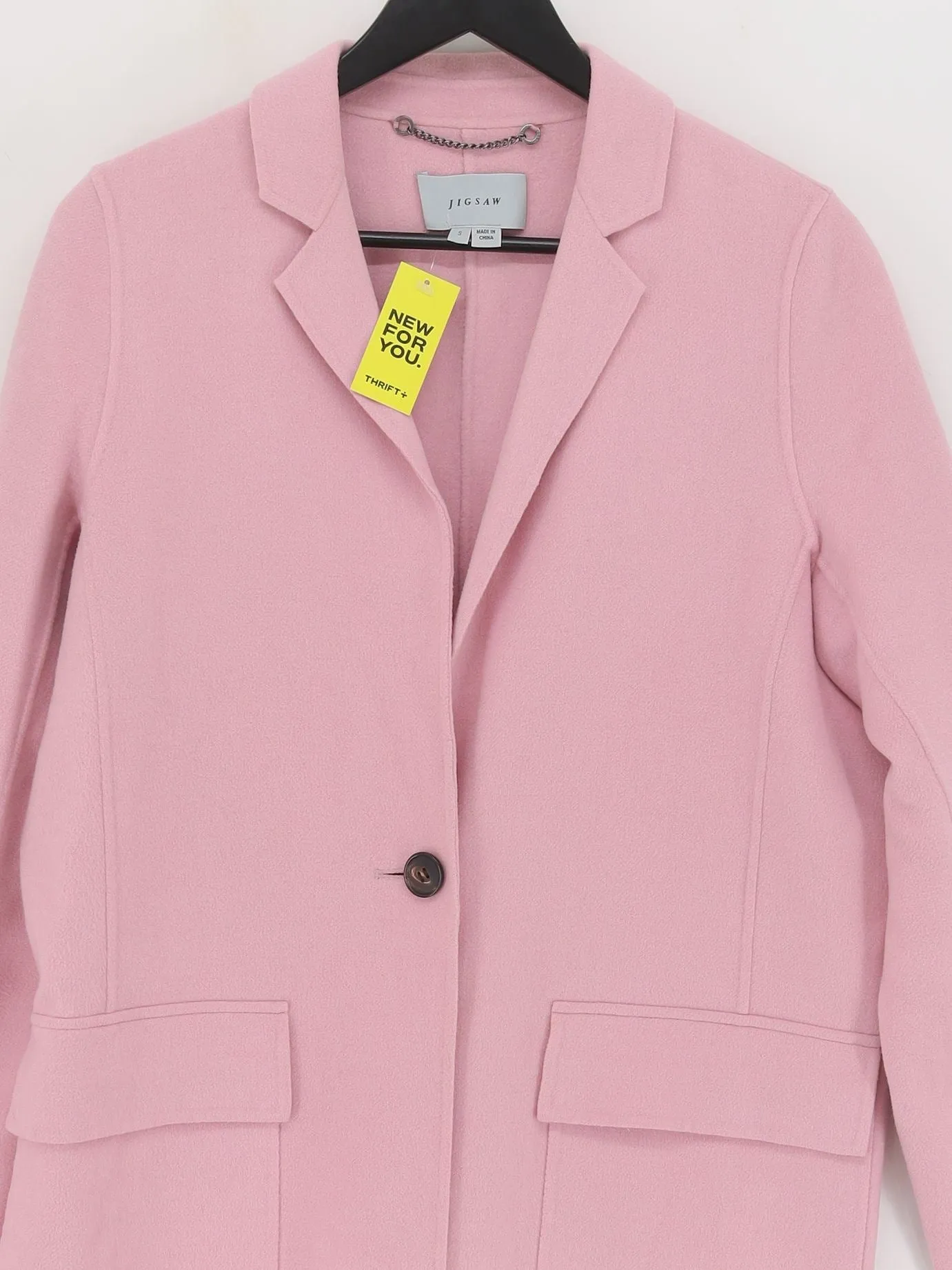 Jigsaw Women's Coat S Pink Wool with Viscose
