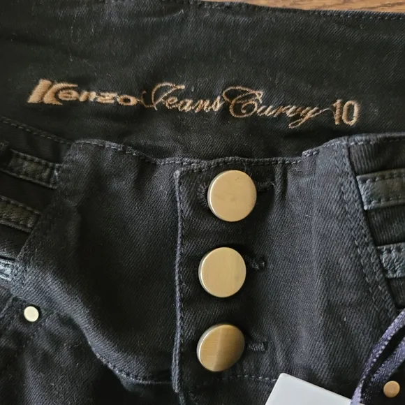 Kenzo Jeans Curvy Denim Slim Olive Dama Pantalone. Size 10, made in Colo…