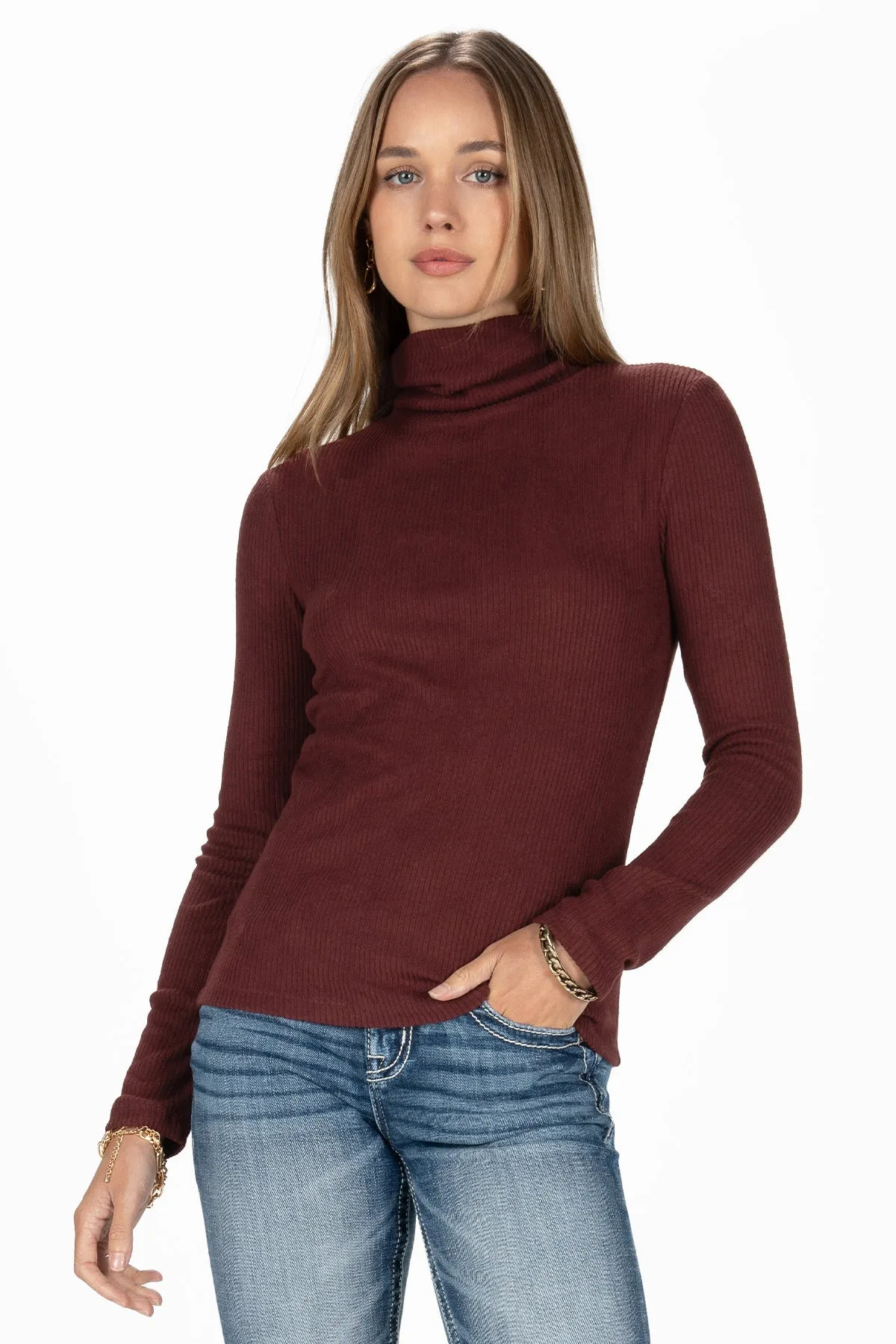 Knitted Turtle Neck Top