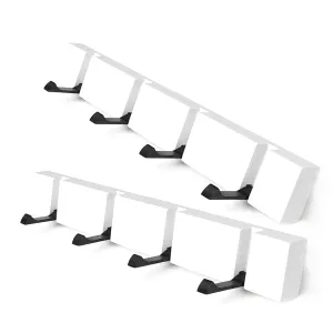 KYSMOTIC Modern Wood Coat Rack - 2 Pack - Wall Mounted - 4 Folding Hooks – Modern, Sleek Space-Saving - for Small Space