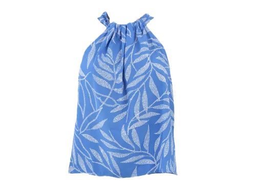 Lanai Leaf Ruched Halter Top - Blue