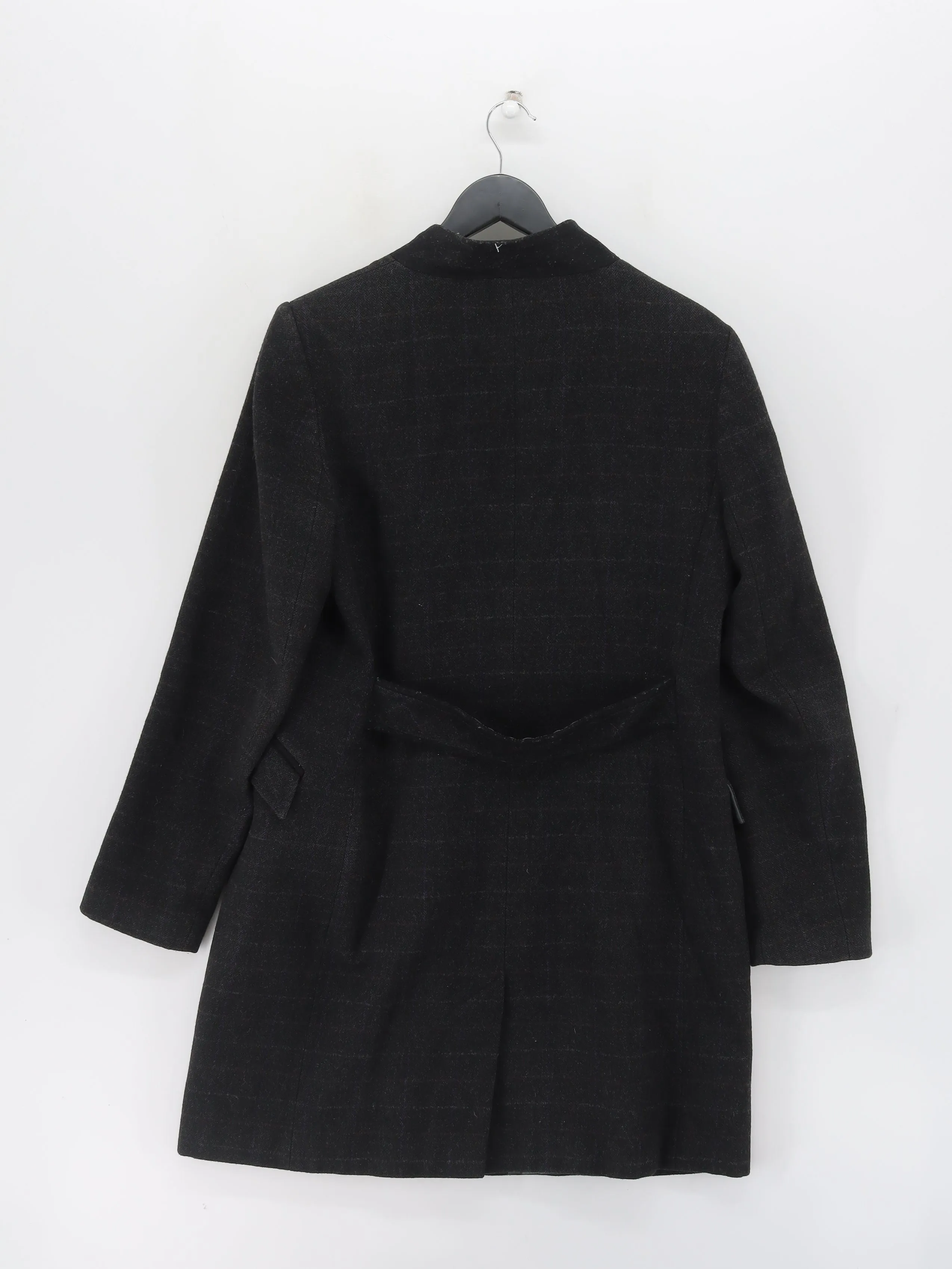 Laura Ashley Women's Coat UK 14 Black Wool with Acrylic, Polyamide, Polyester