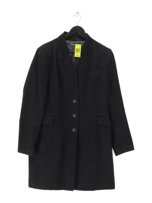 Laura Ashley Women's Coat UK 14 Black Wool with Acrylic, Polyamide, Polyester