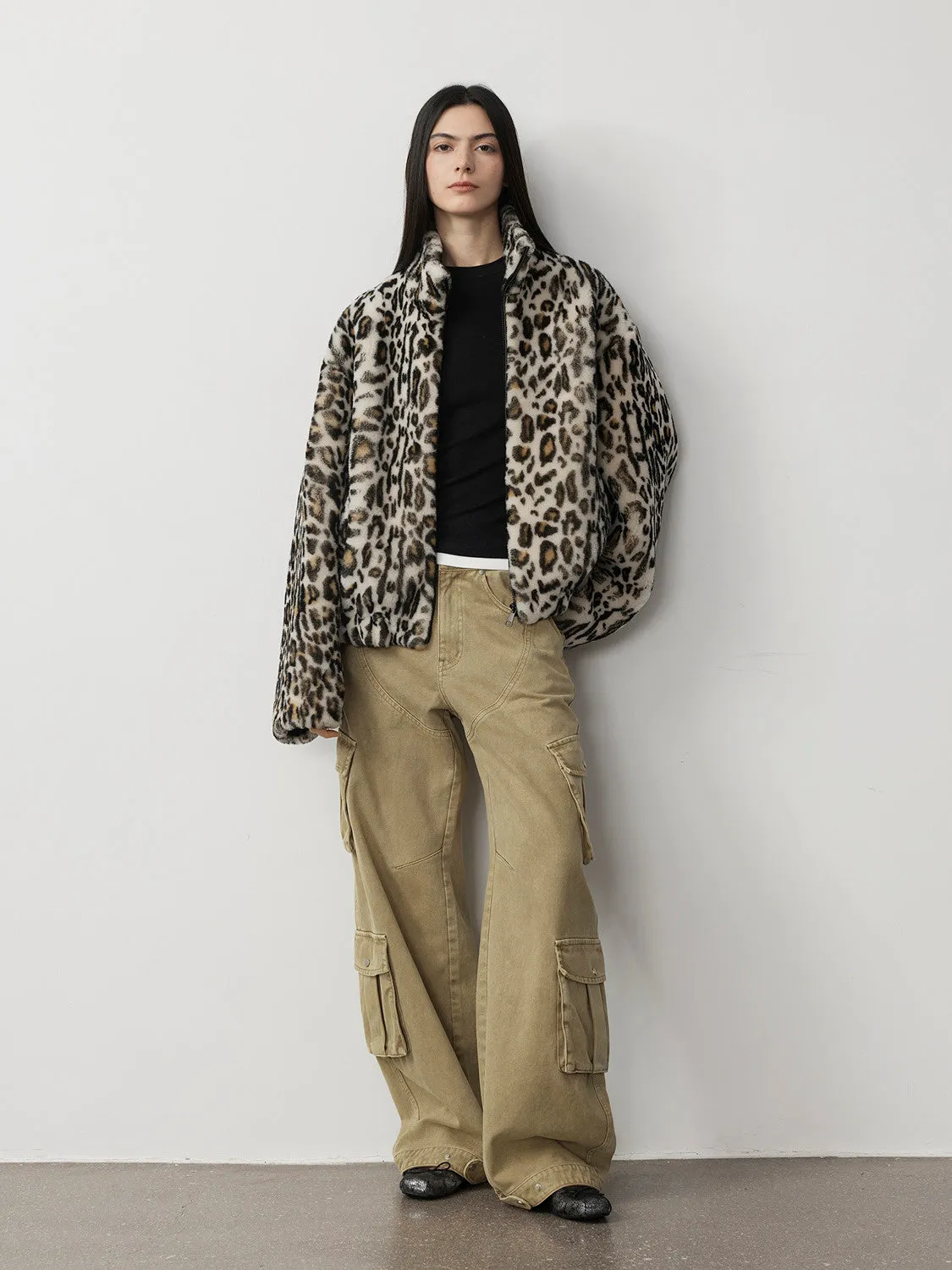 Leopard Print Fur Coat