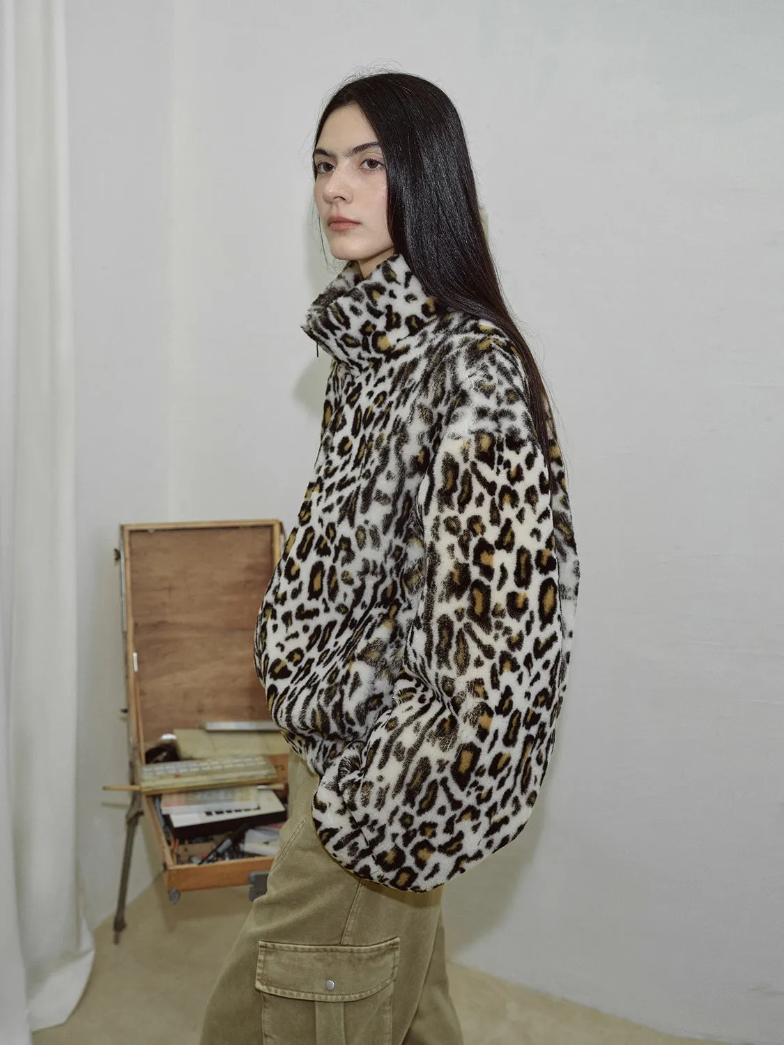 Leopard Print Fur Coat