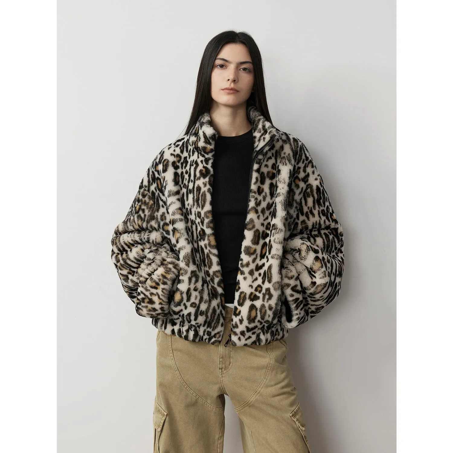 Leopard Print Fur Coat