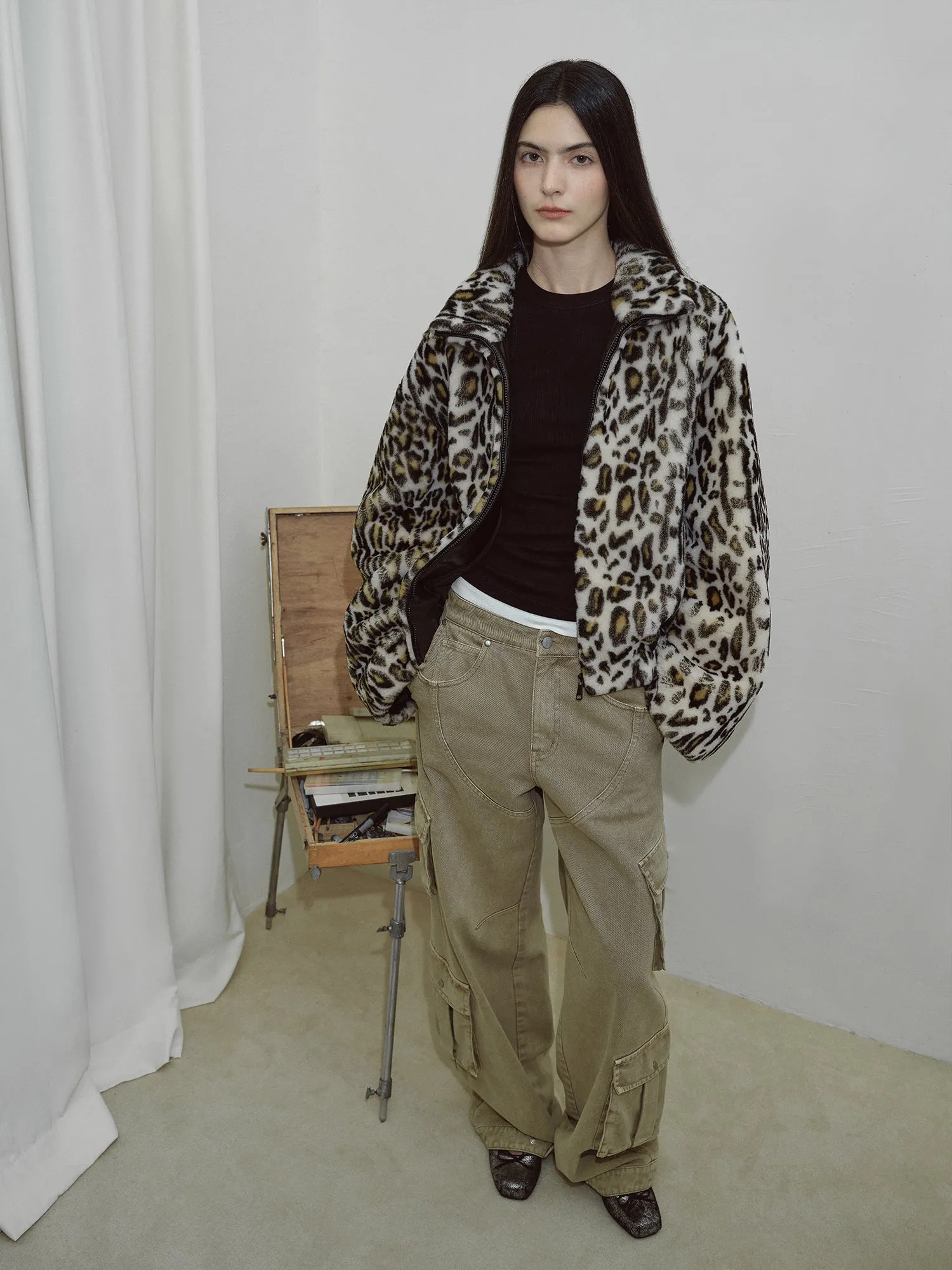 Leopard Print Fur Coat
