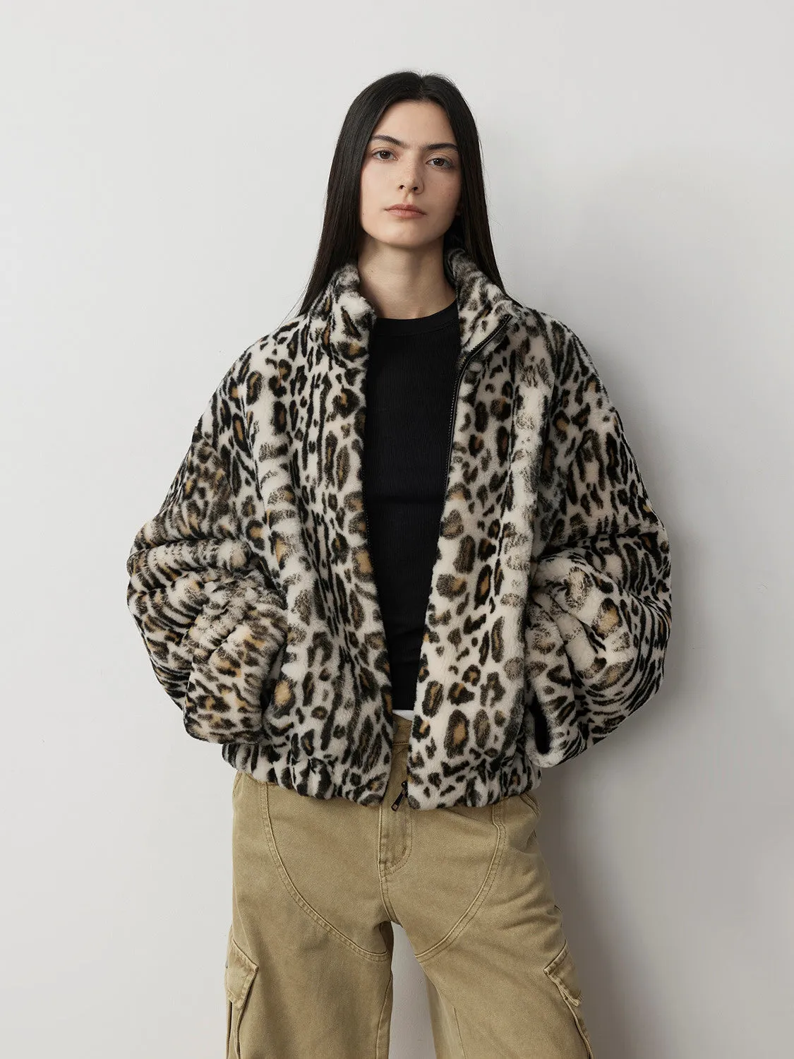 Leopard Print Fur Coat