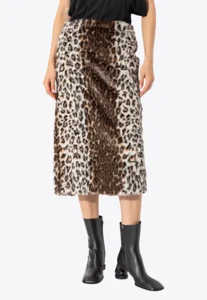 Leopard Print Midi Pencil Skirt