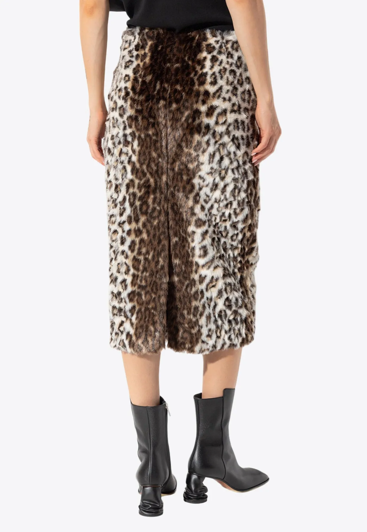 Leopard Print Midi Pencil Skirt