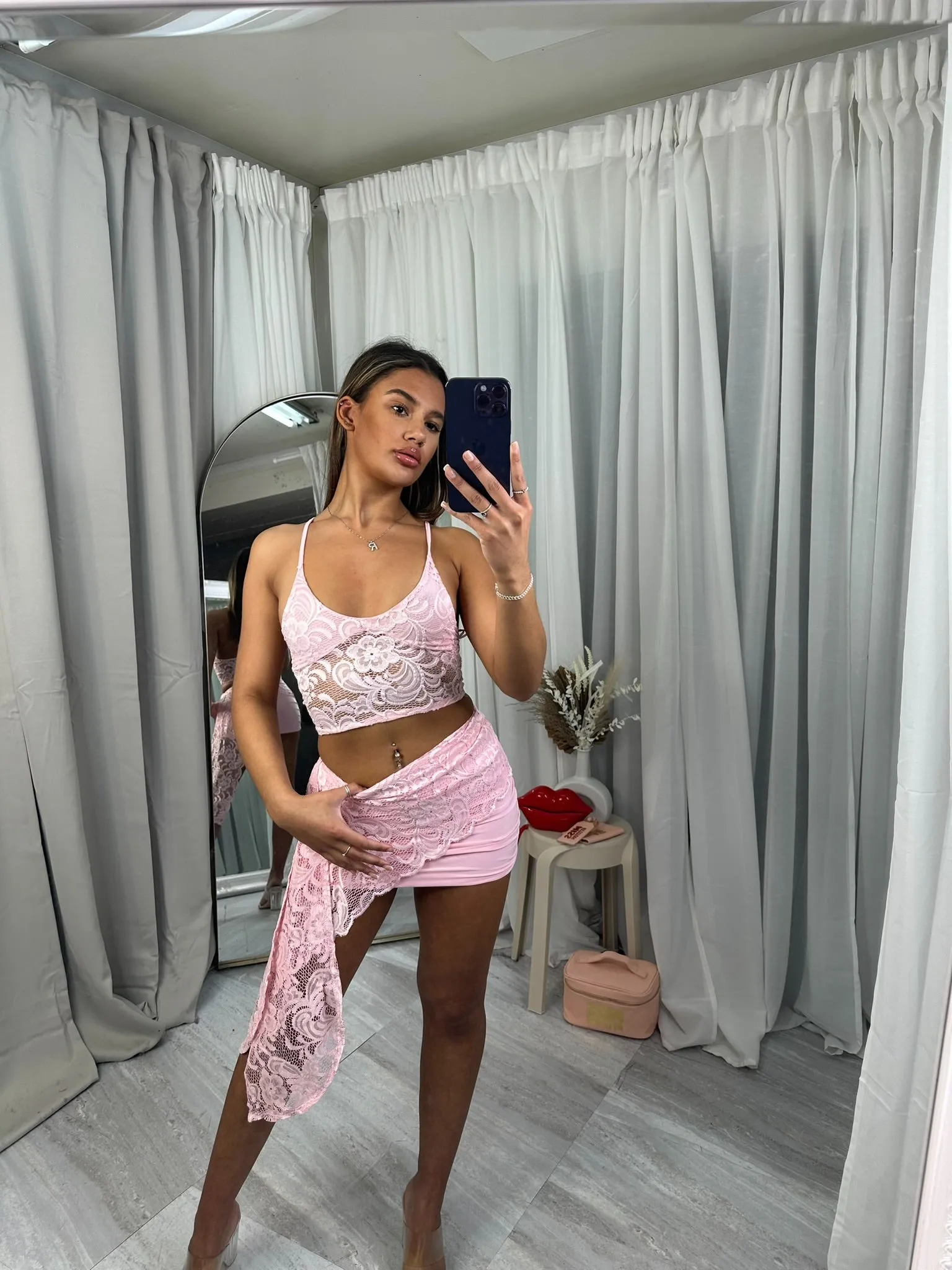 Lily lace drape wrap co ord 3142