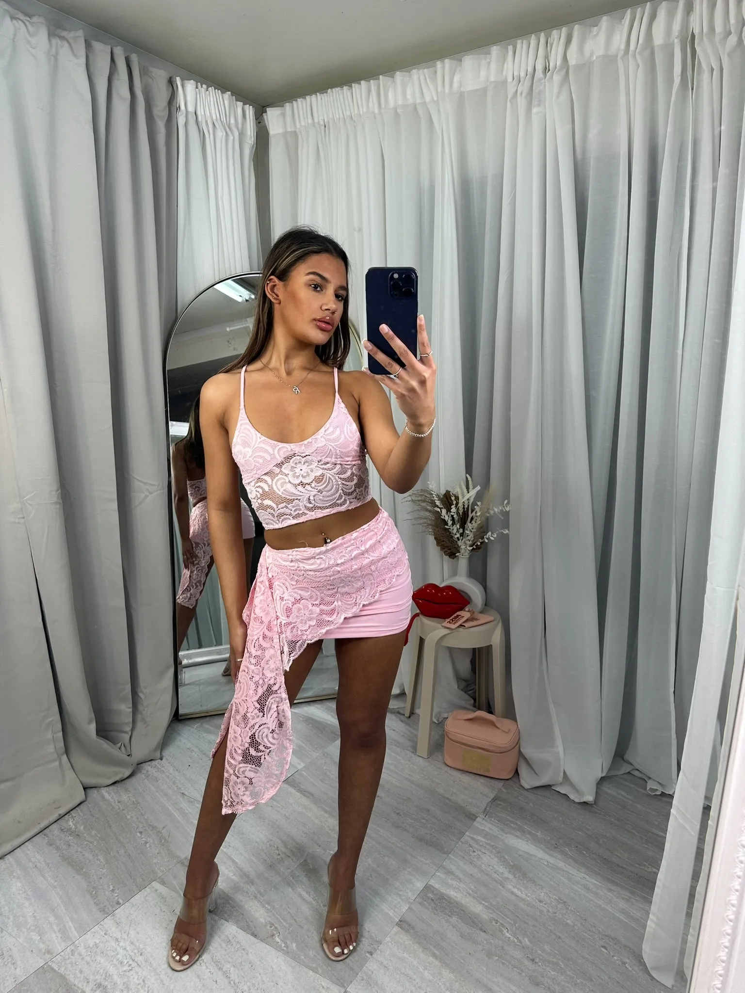 Lily lace drape wrap co ord 3142