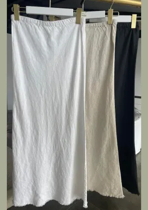 Linen Slip Skirt - White