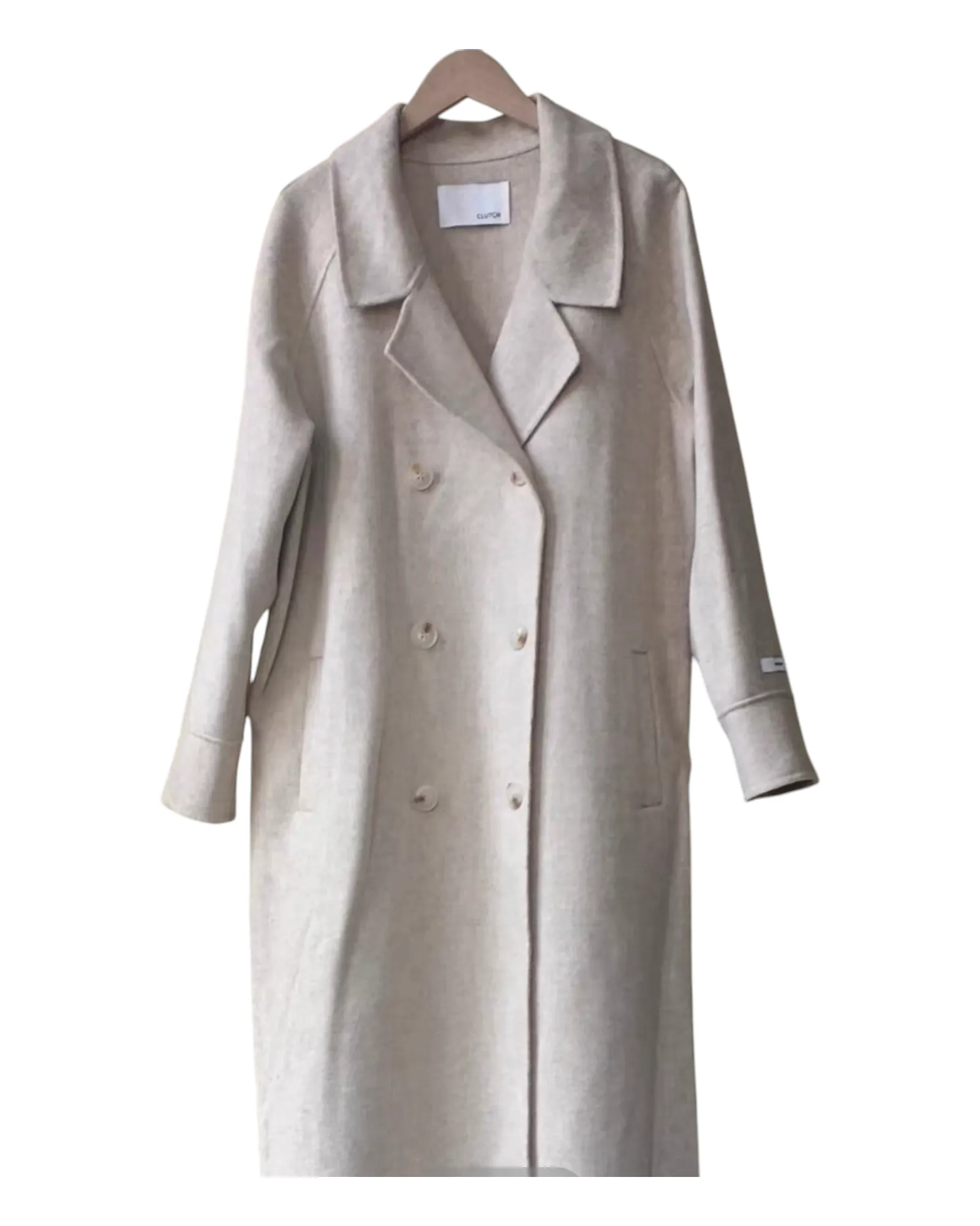 Long Button-Up Woollen Coat
