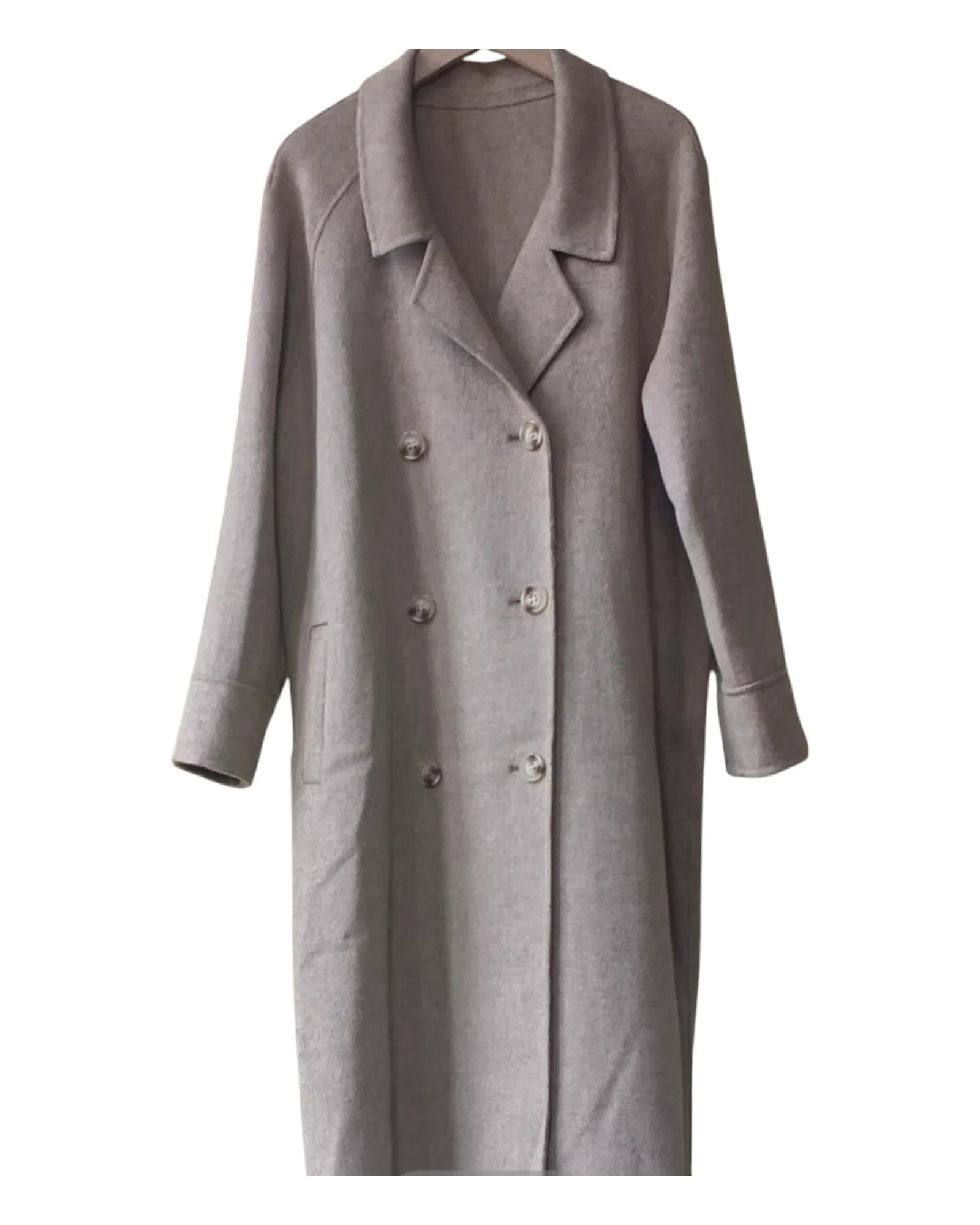 Long Button-Up Woollen Coat