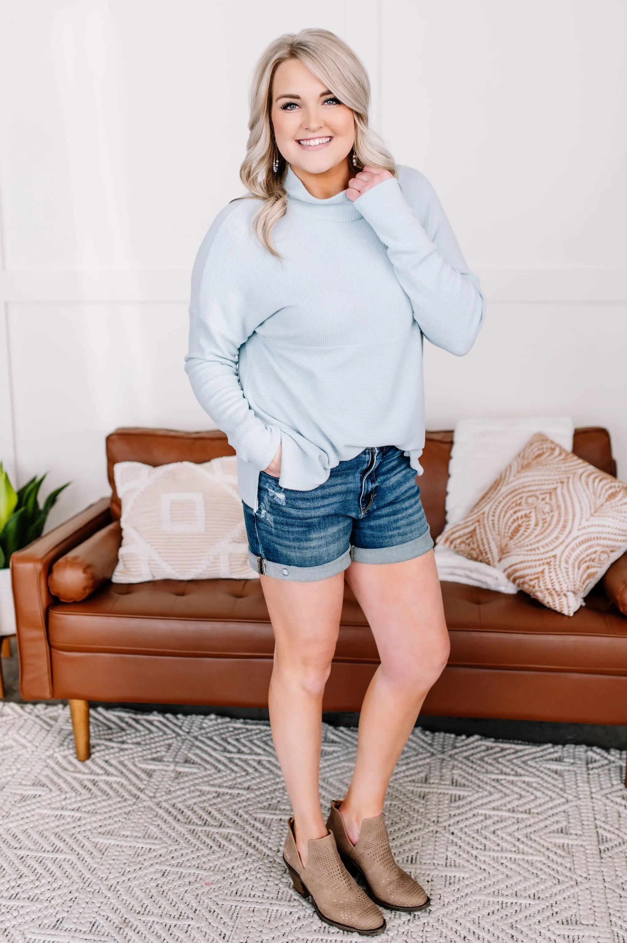Made For You Sweater Top In Echo