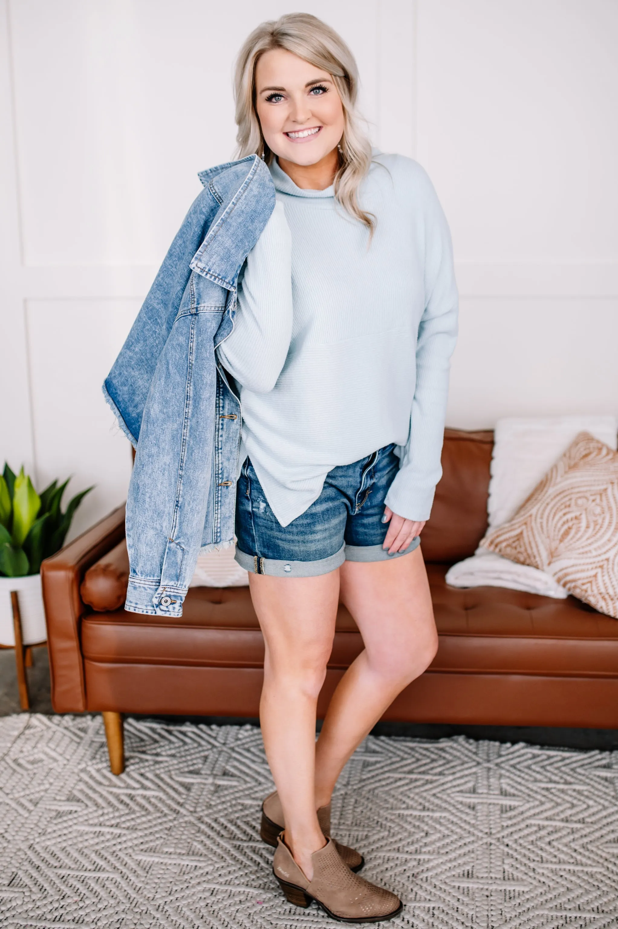 Made For You Sweater Top In Echo