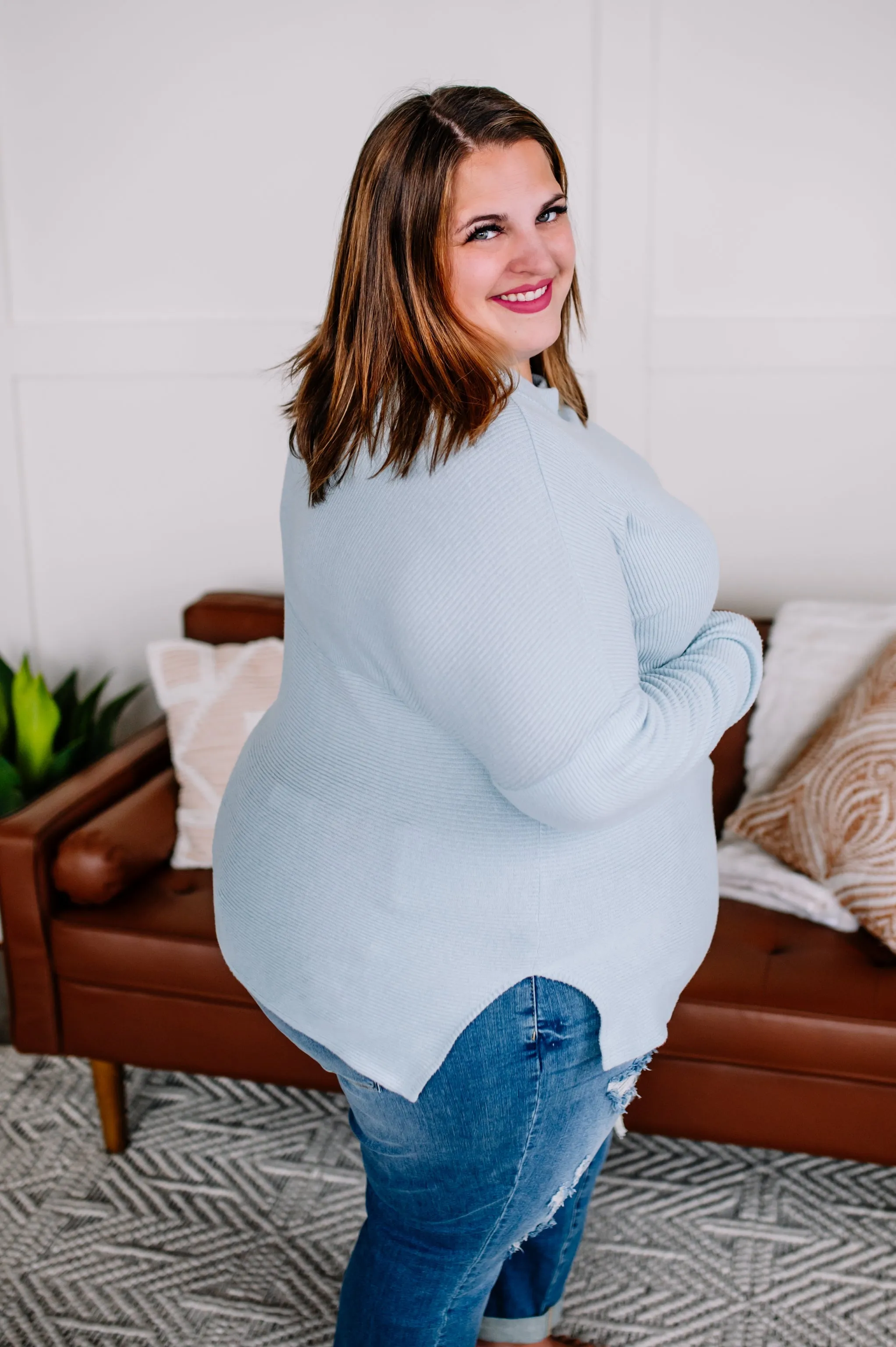 Made For You Sweater Top In Echo