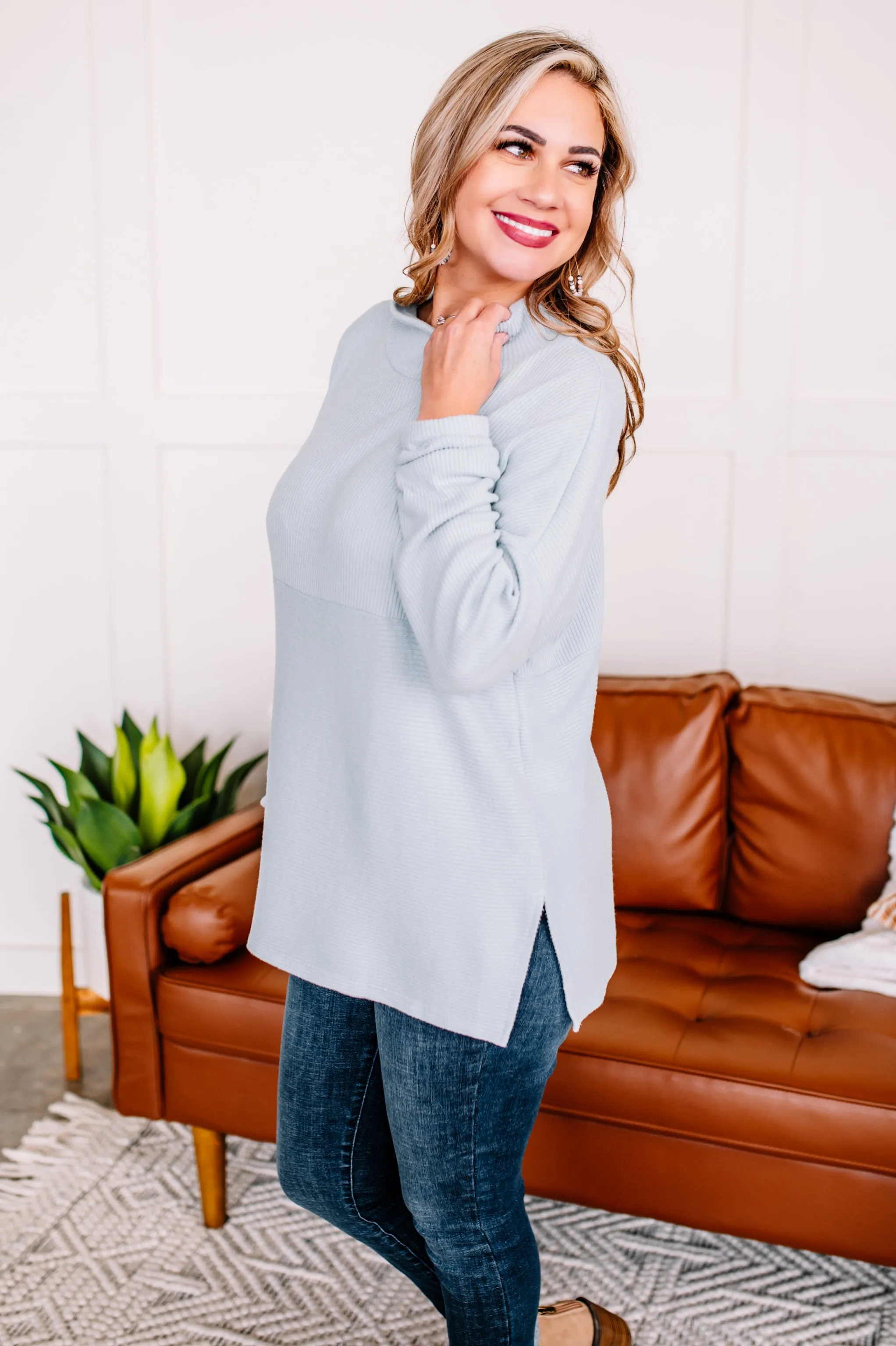 Made For You Sweater Top In Echo
