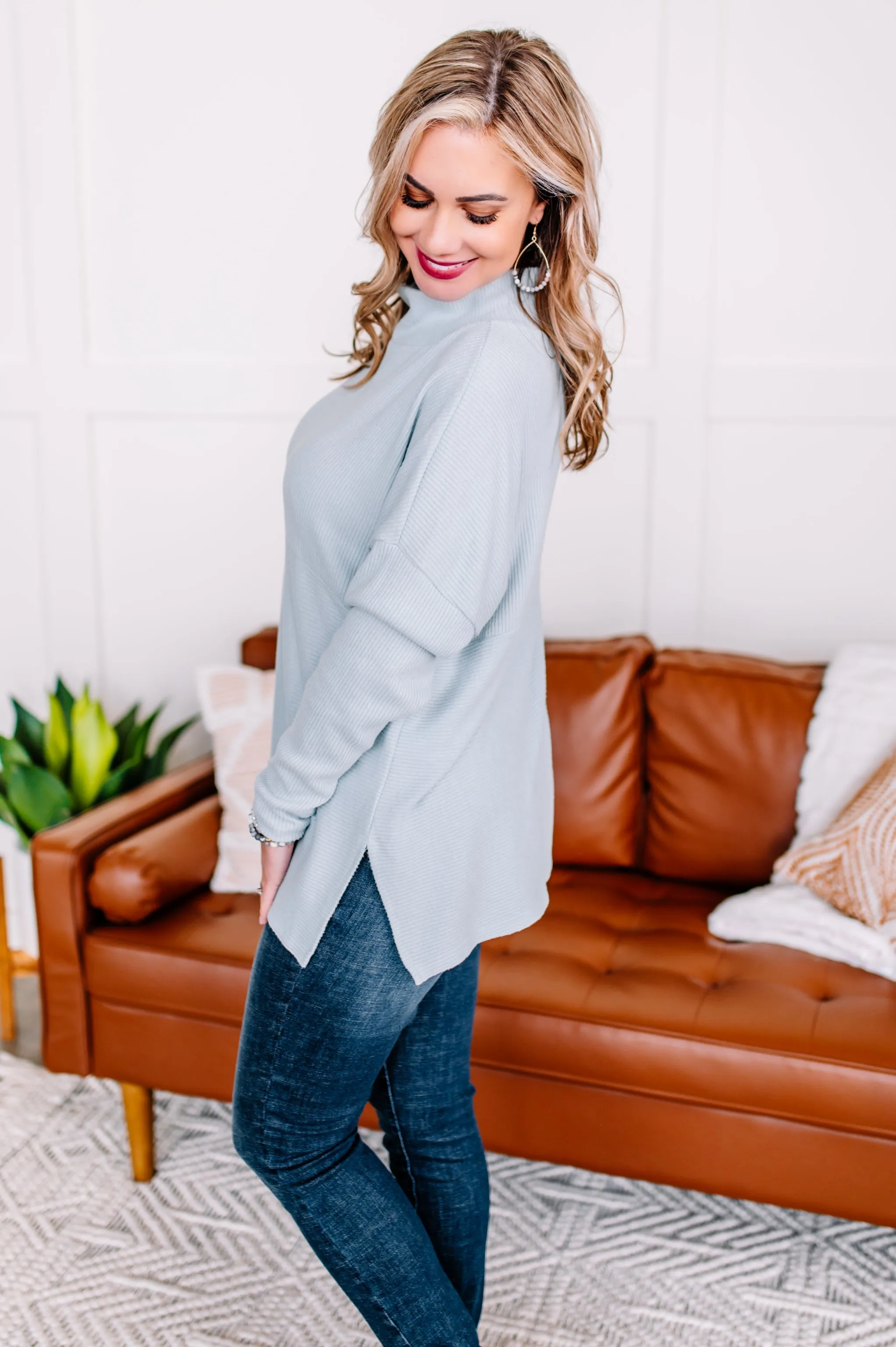 Made For You Sweater Top In Echo
