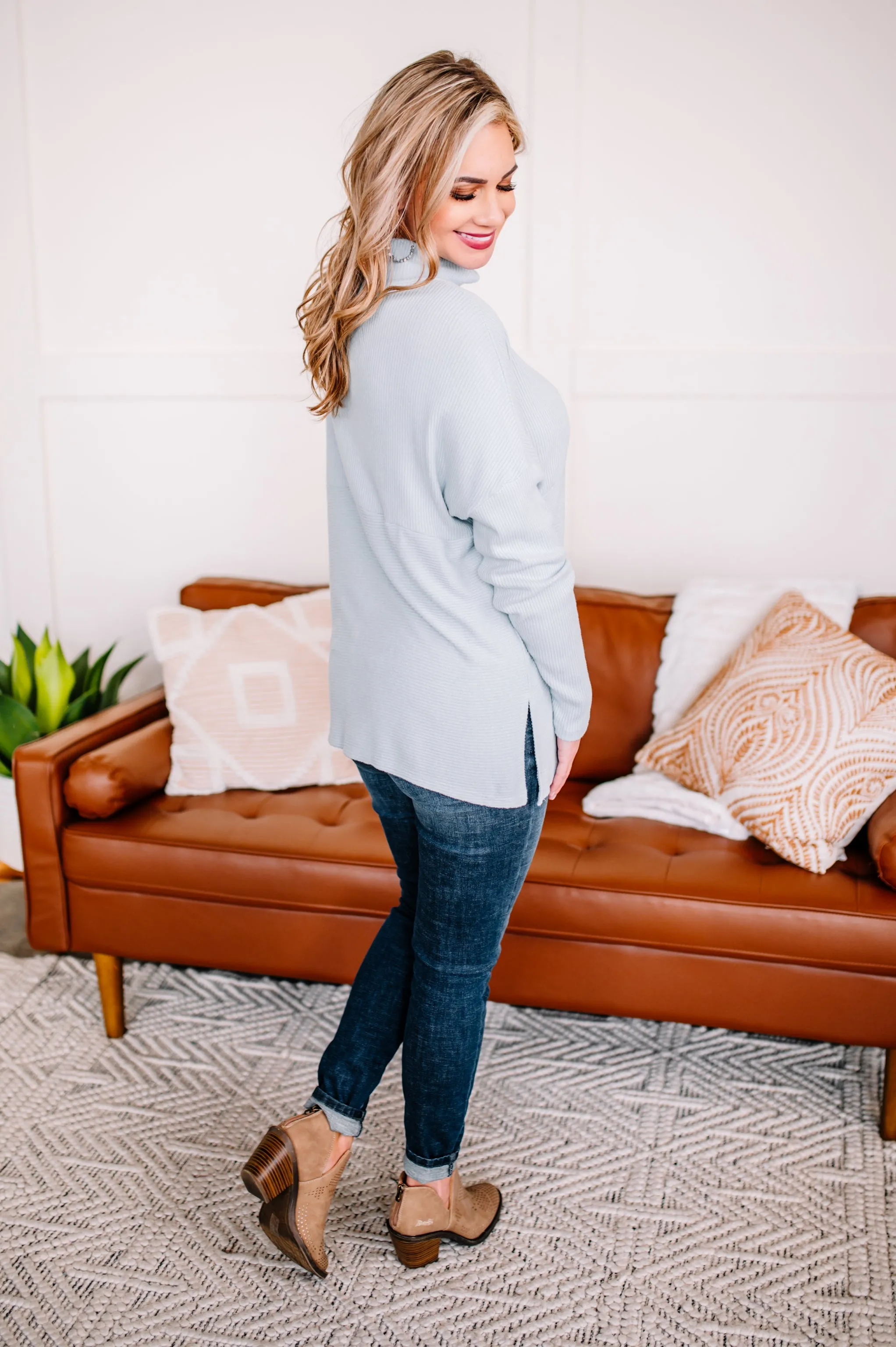 Made For You Sweater Top In Echo