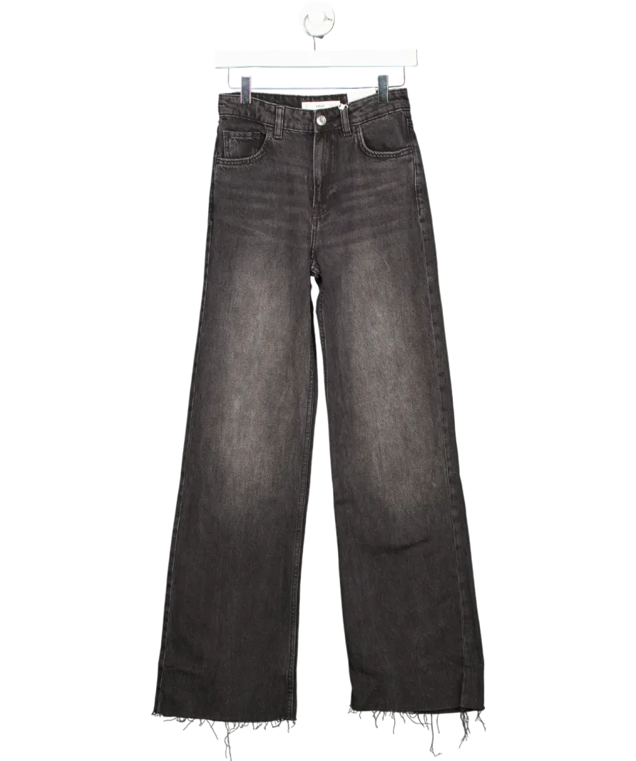MANGO Grey High-rise Wideleg Jeans UK 4