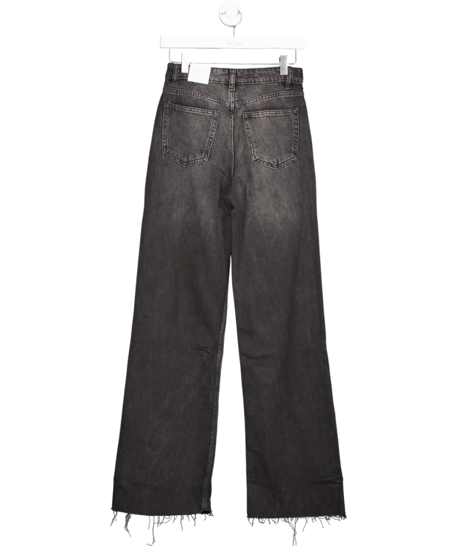 MANGO Grey High-rise Wideleg Jeans UK 4