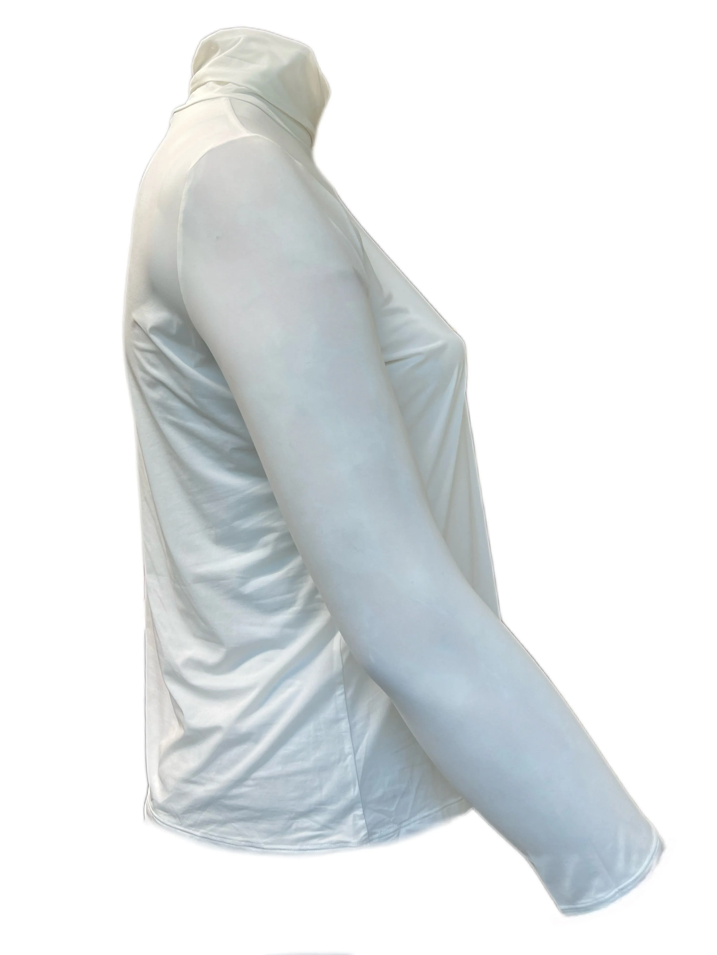 Marina Rinaldi Women's Bianco Valter Turtleneck Long Sleeve T Shirt NWT