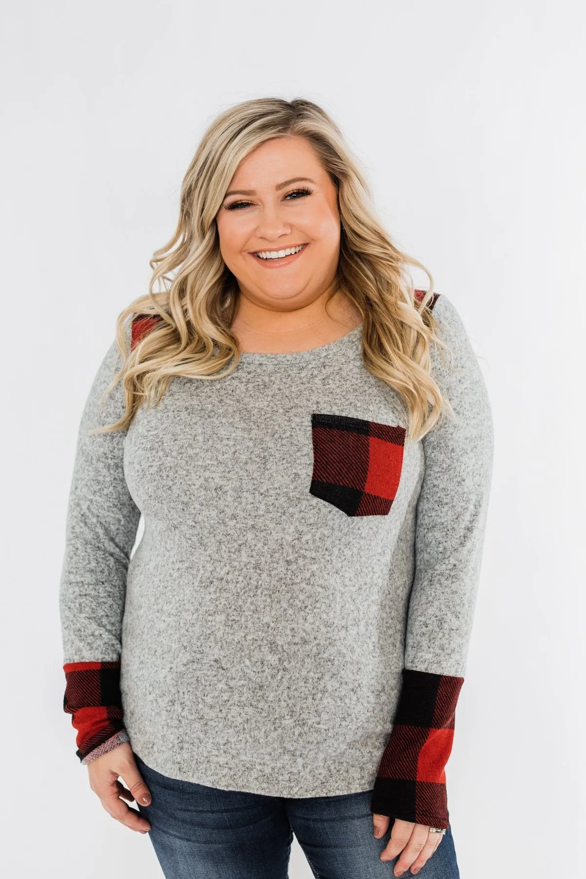 Matters To Me Pocket Top- Heather Grey