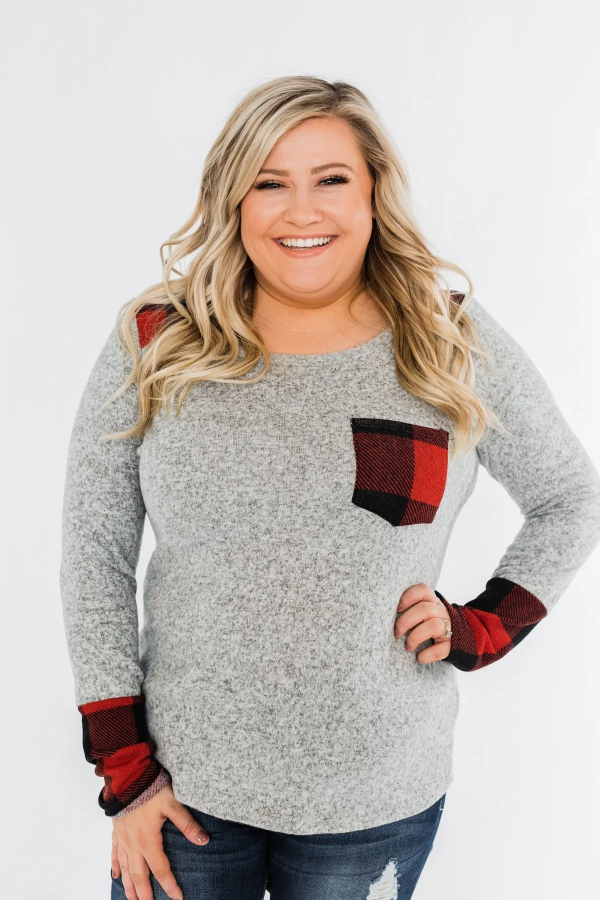 Matters To Me Pocket Top- Heather Grey