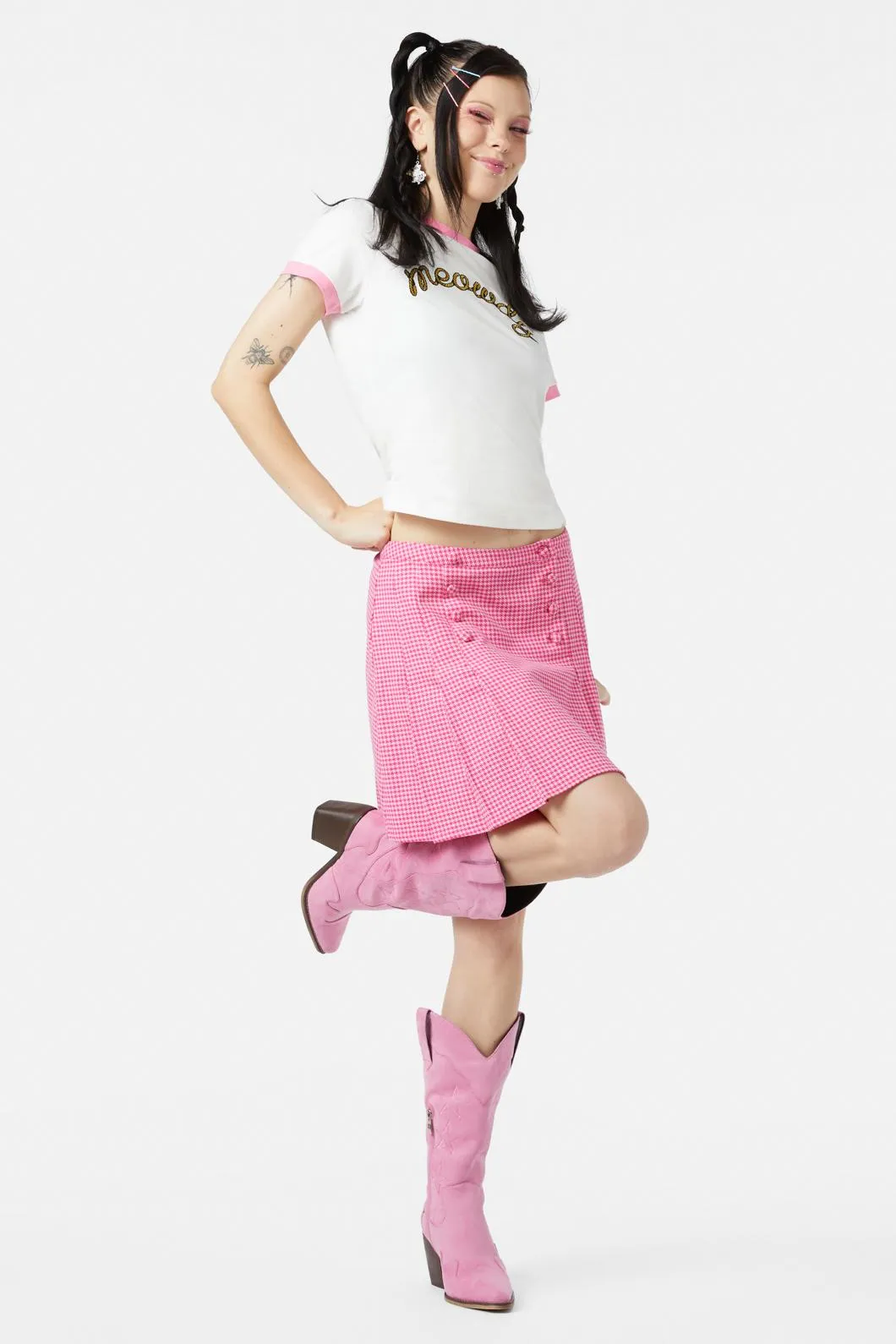 Maybelle Houndstooth Skirt