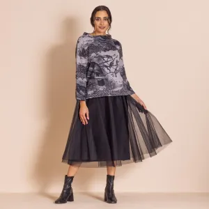Megan Salmon Parrot Knit Box Jumper