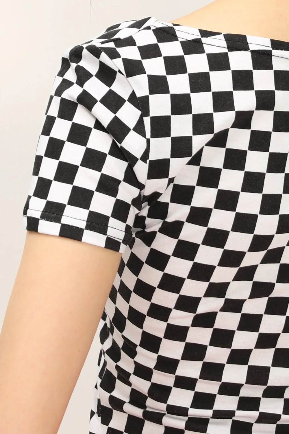 Melanie T-shirt in Checkerboard Print