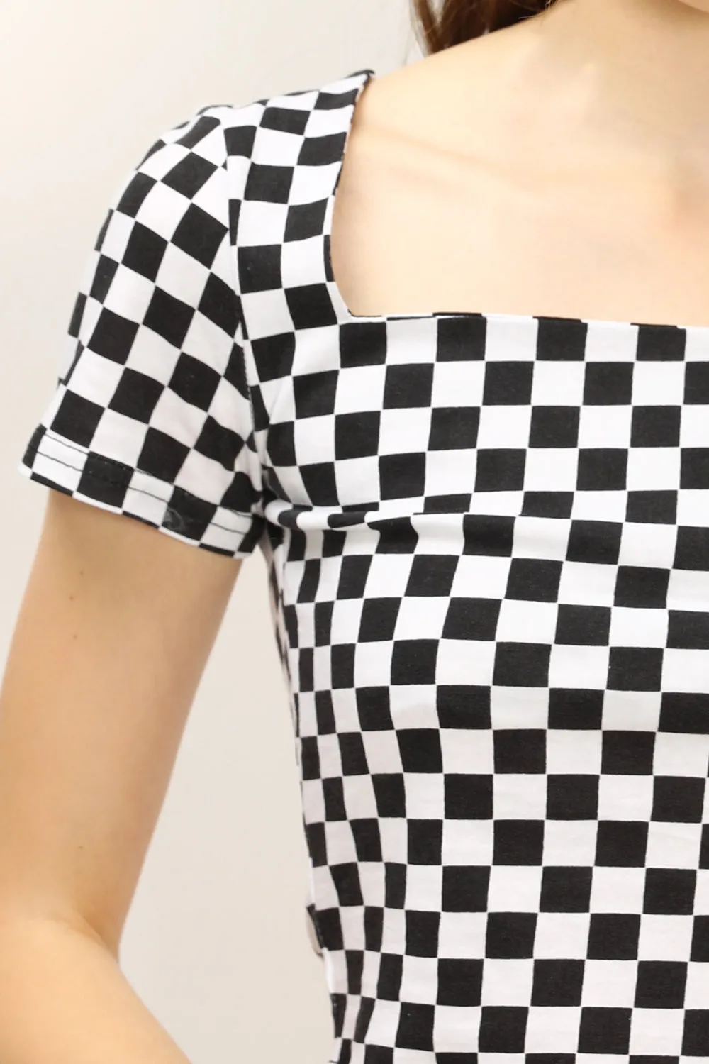 Melanie T-shirt in Checkerboard Print