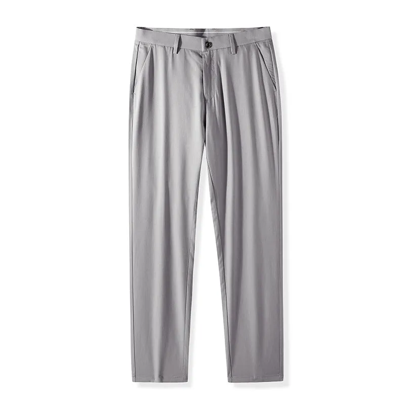 Men's Natural Mulberry Silk Tailored Pants | Luxurious Wrinkle-Free Trousers