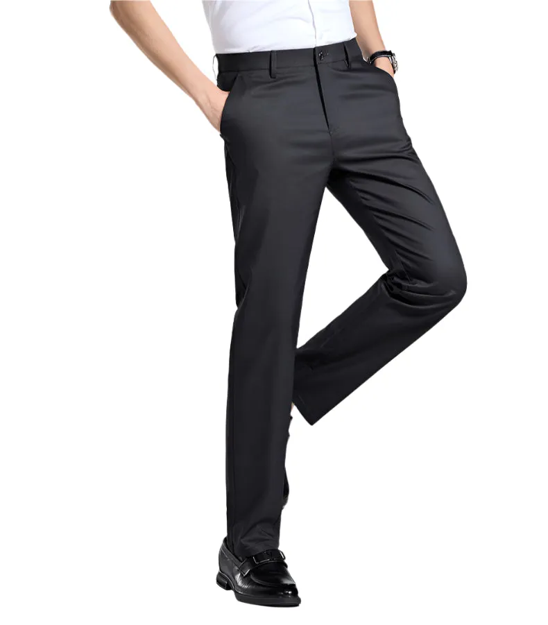 Men's Natural Mulberry Silk Tailored Pants | Luxurious Wrinkle-Free Trousers