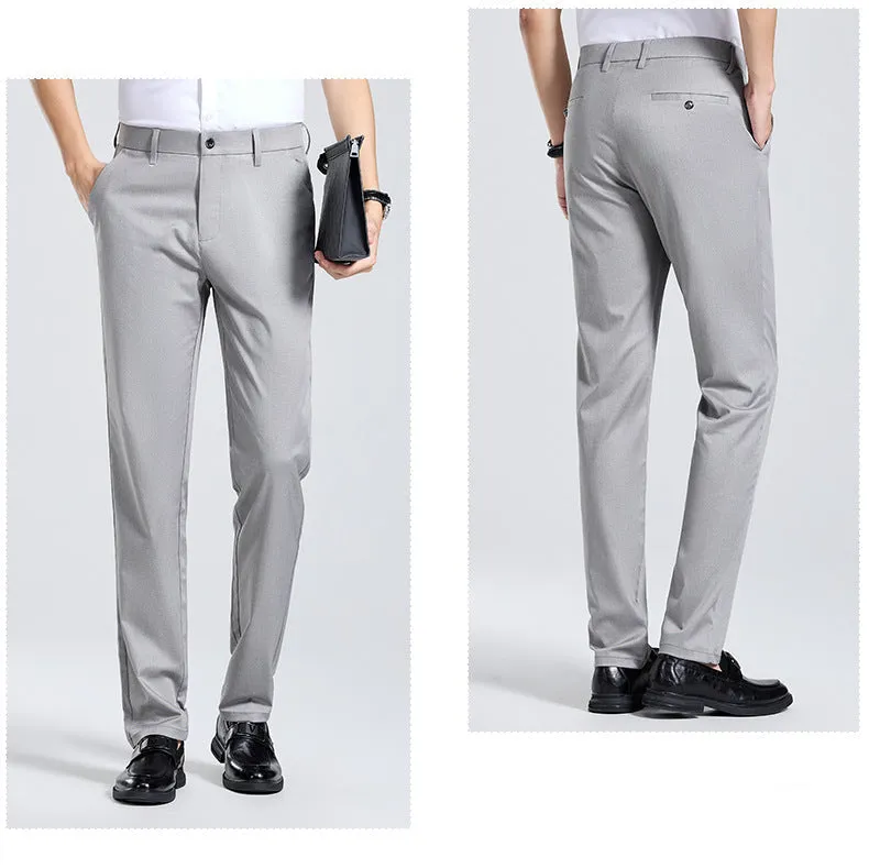 Men's Natural Mulberry Silk Tailored Pants | Luxurious Wrinkle-Free Trousers