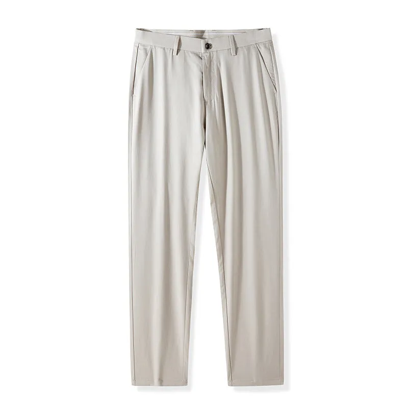 Men's Natural Mulberry Silk Tailored Pants | Luxurious Wrinkle-Free Trousers