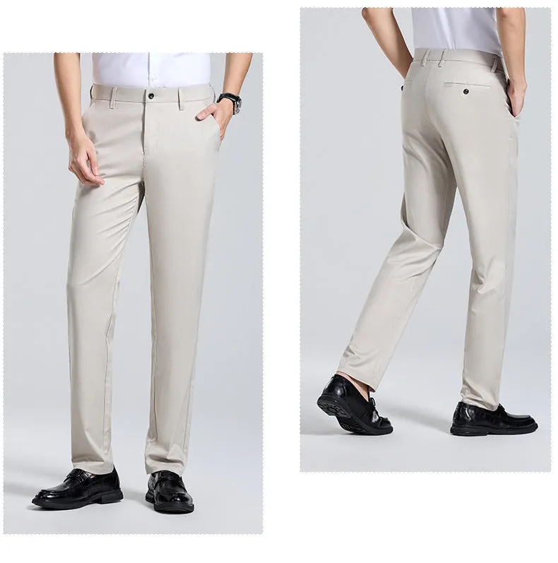 Men's Natural Mulberry Silk Tailored Pants | Luxurious Wrinkle-Free Trousers