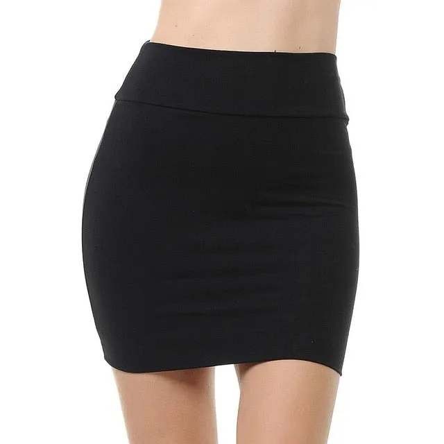 Mini Skirt Women Elegant Solid Color Loose Fashion Female Short Skirt Breathable Ladies Plus Size Stretchy Tube Pencil Skirt