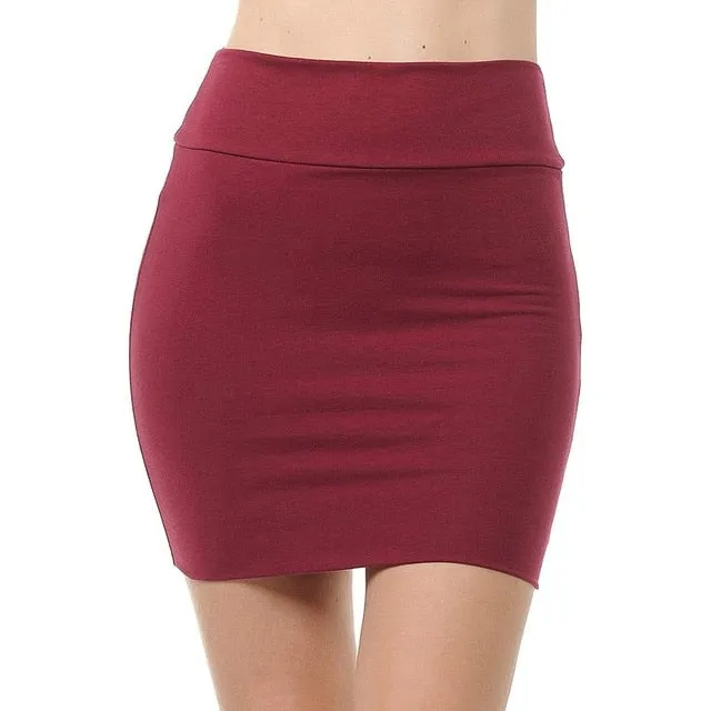 Mini Skirt Women Elegant Solid Color Loose Fashion Female Short Skirt Breathable Ladies Plus Size Stretchy Tube Pencil Skirt