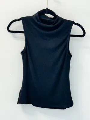 Mock Neck Top-Black