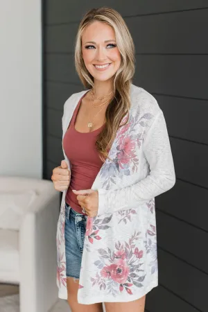 Moments Of Perfection Floral Cardigan- Ivory