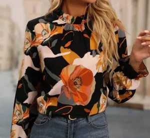 MonLu - Stylish blouse with flowers