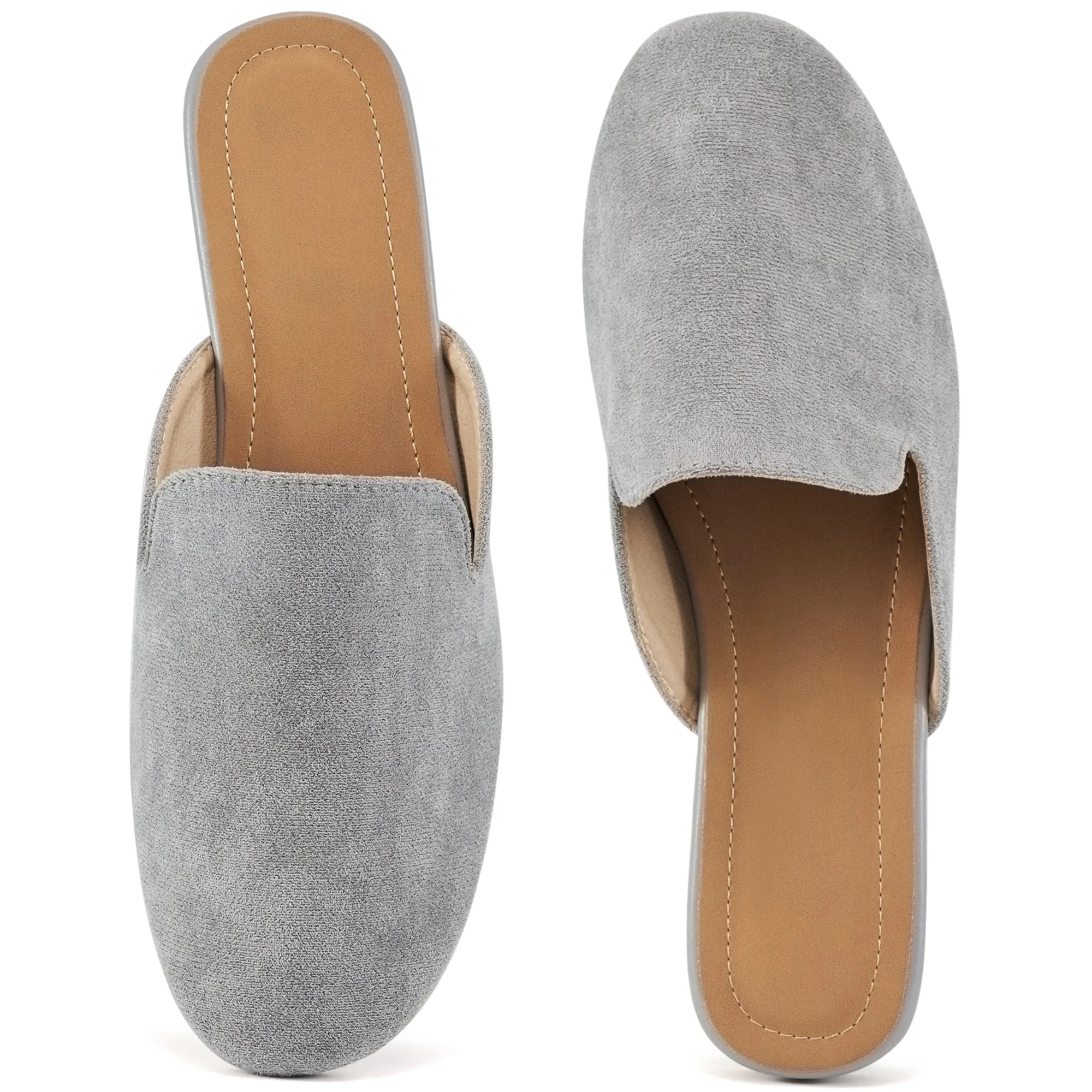 Mules for Women Suede Clogs: Comfortable Slip On Women Flats Backless Slides Loafers Womens Mules