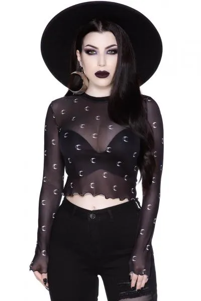 Mystica Mesh Top - Black/White -